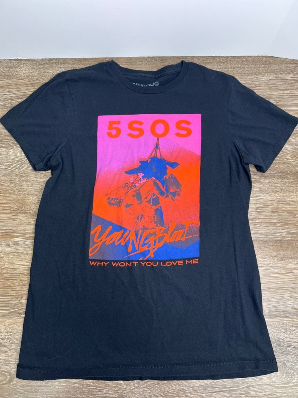 5 Seconds of Summer 5SOS Graphic Band Tee Black Bravado Size M